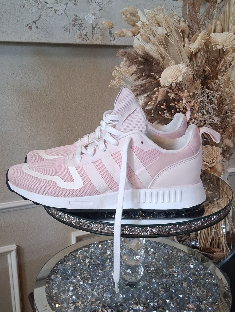 Women's Adidas Original Pink And White Running Shoes Sneakers Size 7 - Picture 6 of 16